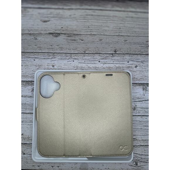 OCASE iPhone‎ 16 Case Wallet Folio Card Holder Kickstand Magnetic Closure Gold - Picture 1 of 3